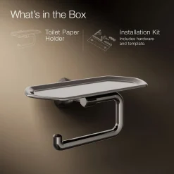 Toilet paper holder with tray