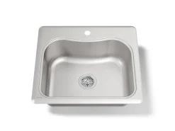 25" top-mount single-bowl kitchen sink