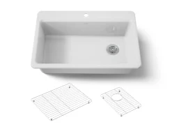 33" top-mount single-bowl kitchen sink