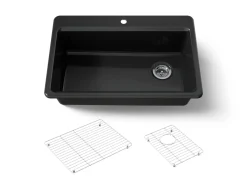 33" top-mount single-bowl kitchen sink