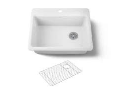 27" top-mount single-bowl kitchen sink