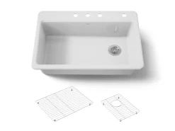 33" top-mount single-bowl kitchen sink