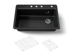 33" top-mount single-bowl kitchen sink