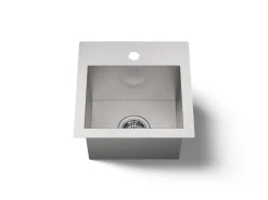 15" top-/under-mount single-bowl bar sink