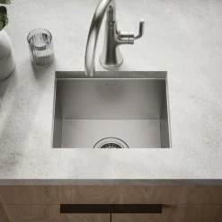 15" top-/under-mount single-bowl bar sink