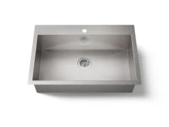 33" top-/undermount single-bowl kitchen sink