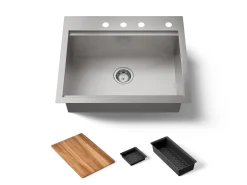 27" top-/undermount single-bowl kitchen sink