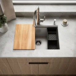 27" top-/undermount single-bowl kitchen sink