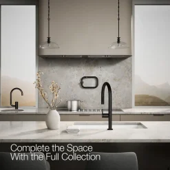 Touchless pull-down kitchen sink faucet with two-function sprayhead