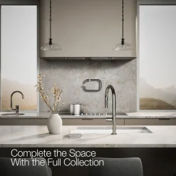 Touchless pull-down kitchen sink faucet with two-function sprayhead