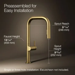 Touchless pull-down kitchen sink faucet with two-function sprayhead