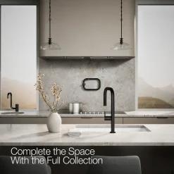 Touchless pull-down kitchen sink faucet with two-function sprayhead