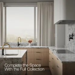 Touchless pull-down kitchen sink faucet with three-function sprayhead
