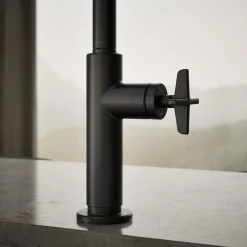 Touchless pull-down kitchen sink faucet with two-function sprayhead