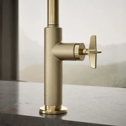 Touchless pull-down kitchen sink faucet with two-function sprayhead