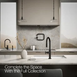 Touchless pull-down kitchen sink faucet with two-function sprayhead