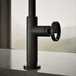 Touchless pull-down kitchen sink faucet with two-function sprayhead