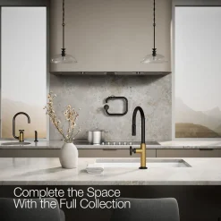 Touchless pull-down kitchen sink faucet with two-function sprayhead