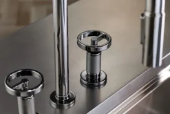 Touchless pull-down kitchen sink faucet with two-function sprayhead