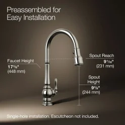 Touchless pull-down kitchen sink faucet with three-function sprayhead