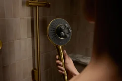 Two-function handshower with all-in-one cleansing device, 1.75 gpm
