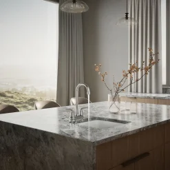 Two-handle bar sink faucet
