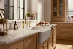 Two-hole bridge kitchen sink faucet with side sprayer