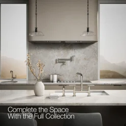 Two-hole bridge kitchen sink faucet with side sprayer