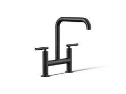 Two-hole bridge kitchen sink faucet