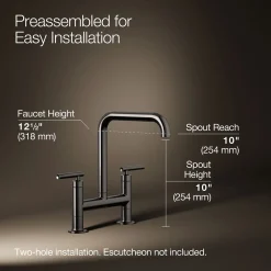 Two-hole bridge kitchen sink faucet