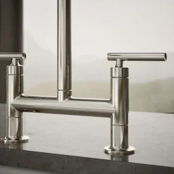Two-hole bridge kitchen sink faucet