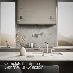 Two-hole bridge kitchen sink faucet