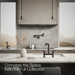 Two-hole bridge kitchen sink faucet