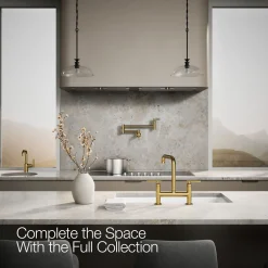 Two-hole bridge kitchen sink faucet