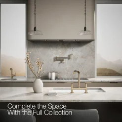 Two-hole bridge kitchen sink faucet