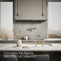 Two-hole bridge kitchen sink faucet