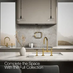 Two-hole bridge kitchen sink faucet with side sprayer