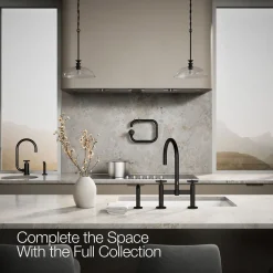 Two-hole bridge kitchen sink faucet with side sprayer