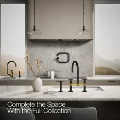 Two-hole bridge kitchen sink faucet with side sprayer