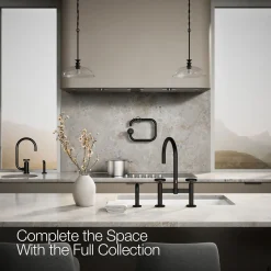 Two-hole bridge kitchen sink faucet with side sprayer
