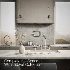 Two-hole bridge kitchen sink faucet with side sprayer