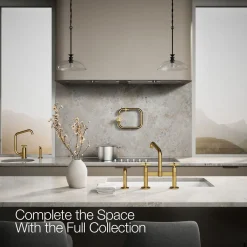 Two-hole bridge kitchen sink faucet with side sprayer