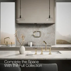 Two-hole bridge kitchen sink faucet with side sprayer