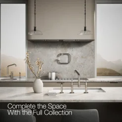 Two-hole bridge kitchen sink faucet with side sprayer