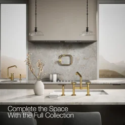 Two-hole bridge kitchen sink faucet with side sprayer