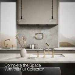 Two-hole bridge kitchen sink faucet with side sprayer