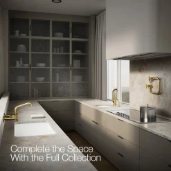 Two-hole wall-mount bridge kitchen sink faucet