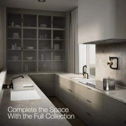 Two-hole wall-mount bridge kitchen sink faucet