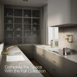 Two-hole wall-mount bridge kitchen sink faucet