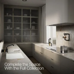 Two-hole wall-mount bridge kitchen sink faucet